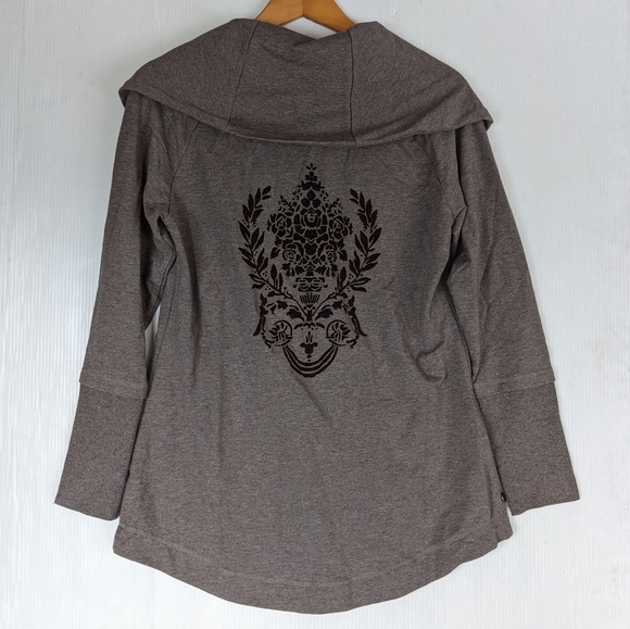 SOFT SURROUNDINGS cowl neck damask tan sweater - Picture 11 of 12